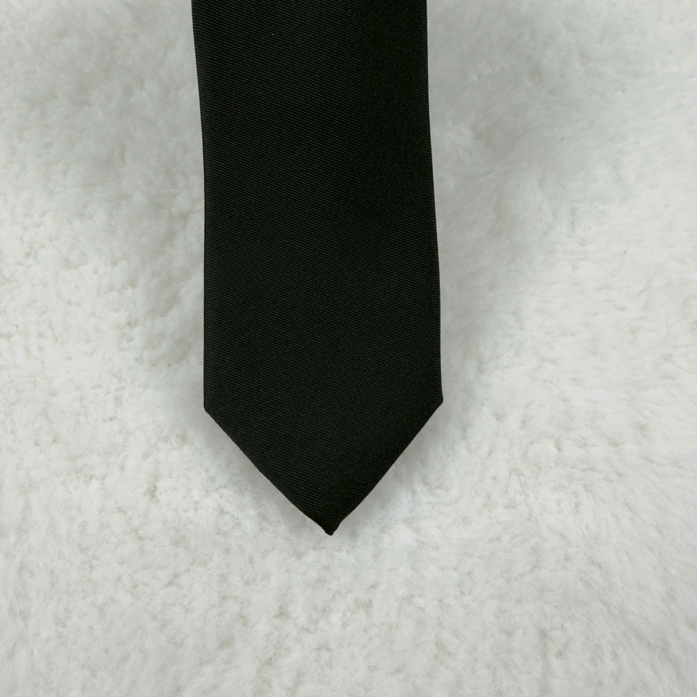 Express Mens Solid Black Silk Skinny Necktie Formal Business Professional Tie